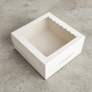 Caja blanca con visor y toldito