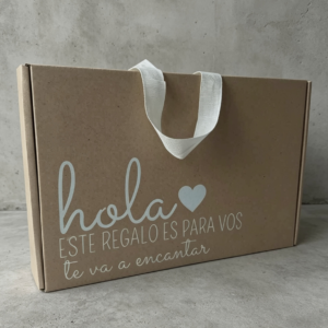 Caja corrugado "Hola..." con cinta