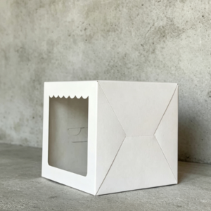 Caja cubo blanco con visor
