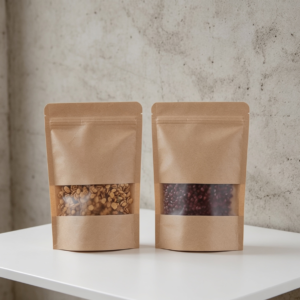 Bolsas doypack kraft con visor