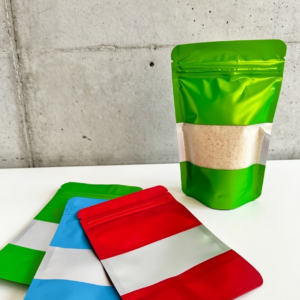 Bolsas doypack verde con visor