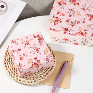Papel de seda flores rojas
