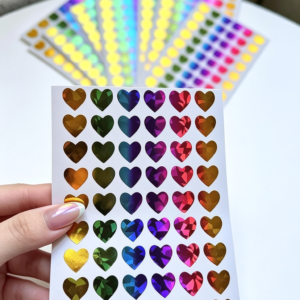 Sticker Corazones holográficos